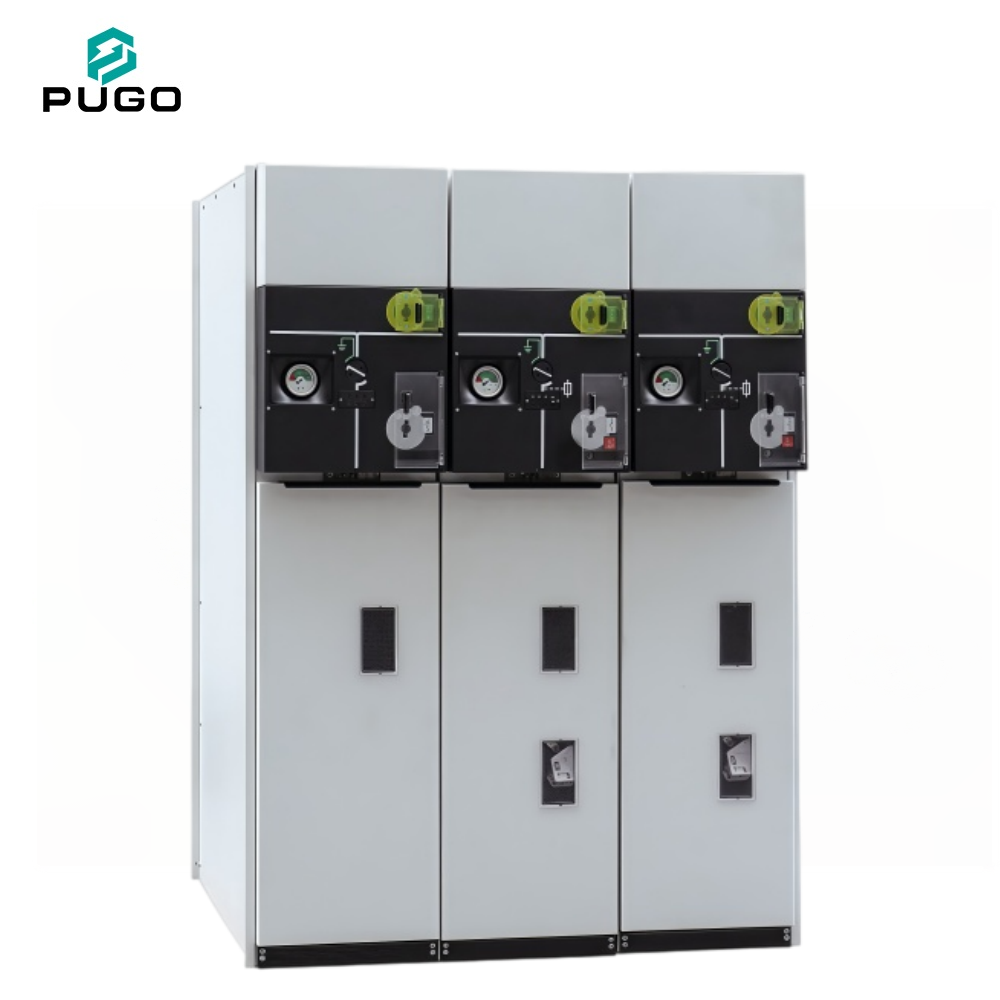 PUGO SM6 MV Switchgear IM & QM Type DM1 24kV 12kV Air Insulated Industrial Power Distribution Ring Main Unit 3 Cell IP54 Metal
