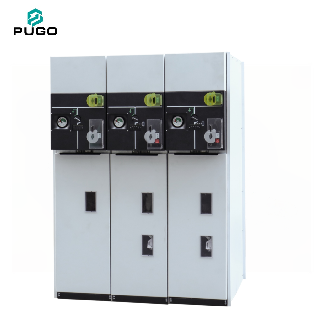 PUGO SM6 MV Switchgear IM & QM Type DM1 24kV 12kV Air Insulated Industrial Power Distribution Ring Main Unit 3 Cell IP54 Metal