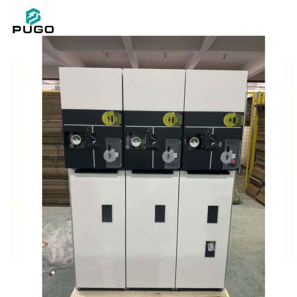 PUGO SM6 MV Switchgear IM & QM Type DM1 24kV 12kV Air Insulated Industrial Power Distribution Ring Main Unit 3 Cell IP54 Metal